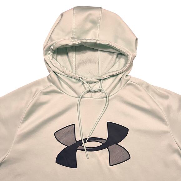 Under Armour Pale Green Blue Logo Loose Fit Pullover Hoodie Womens Size XXL - Picture 4 of 9